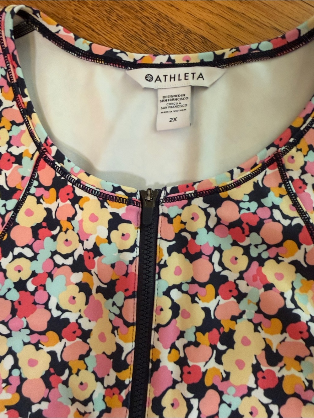 Athleta Pink Floral Zip-Front Sleeveless Dress - Picture 4 of 5